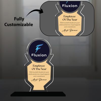 Employee of the Year Trophy Personalized Acrylic Award Trophy Custom with Name Achievement Award for Employee, Corporate Recognition Thankyou Gift for Employee